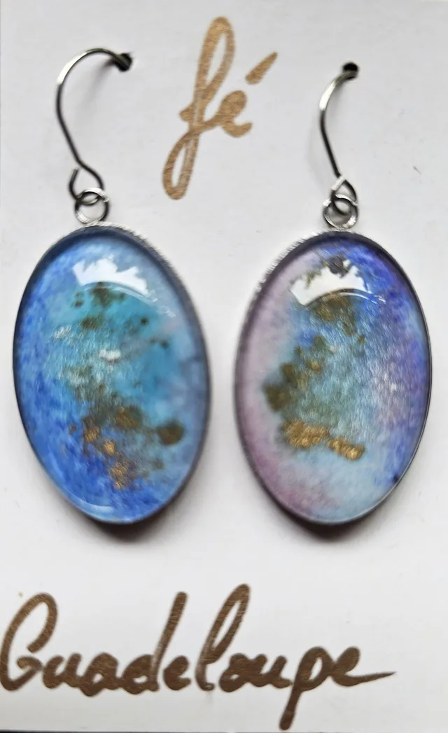 Boucles d’oreilles aux pastels