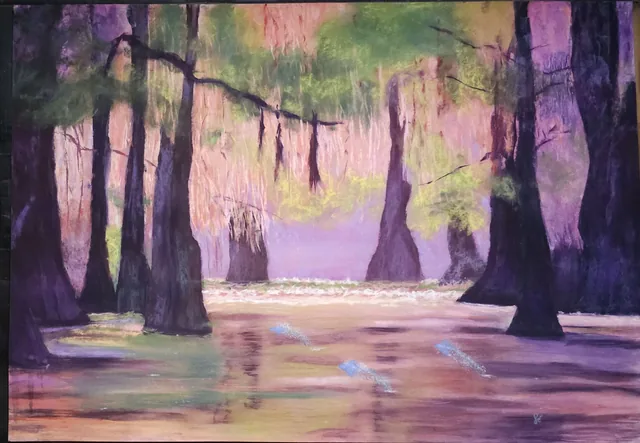 Or du temps Tableau aux pastels secs