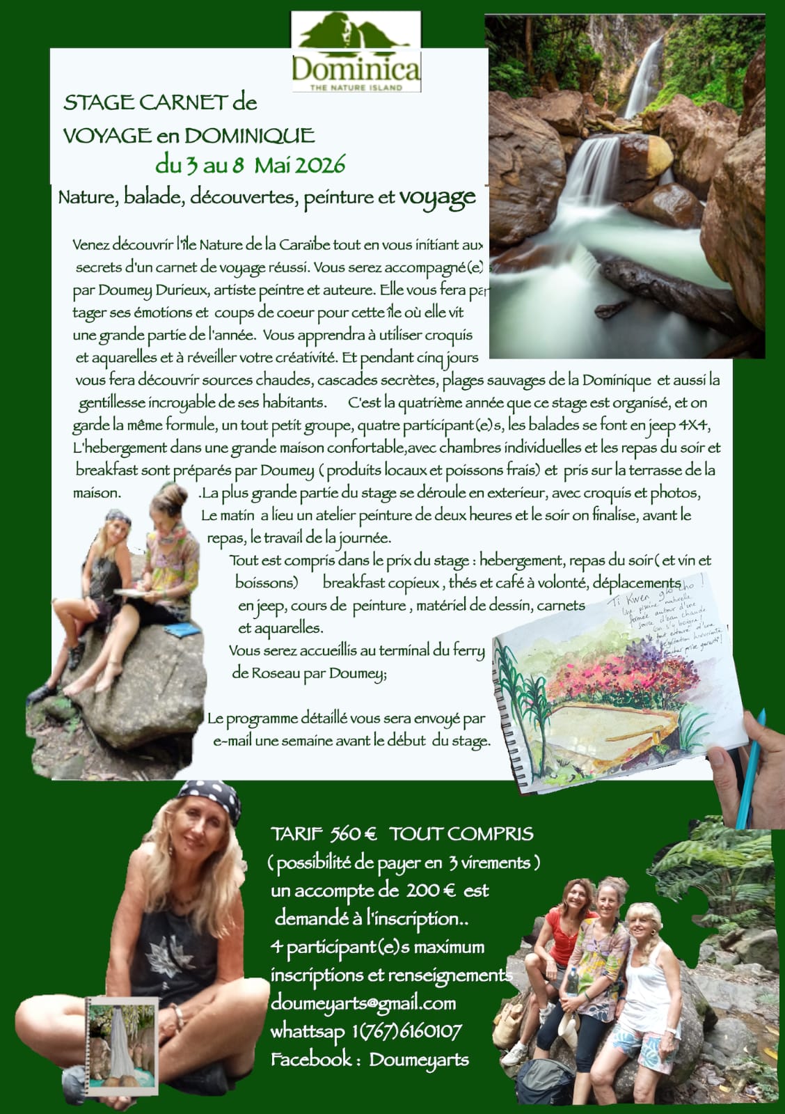 Stage carnet de voyage en Dominique - Mai 2026